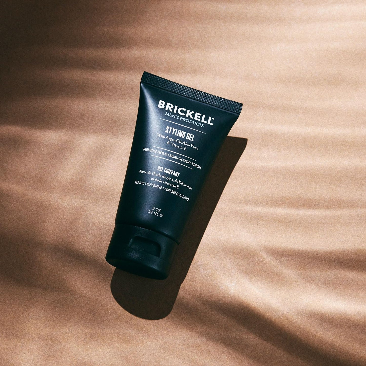 Brickell Men's Styling Hair Gel, Natural and Organic, All Day Hold for Glossy Style, 2 ounce, Naturally Scented
