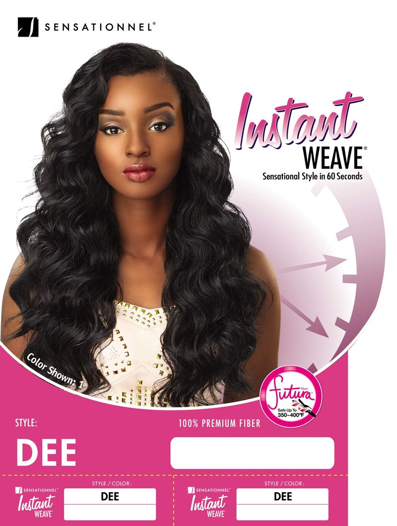 Sensationnel Instant Weave Half Wig - Dee Synthetic Wig Cap for Seamless Hair Blending (1B OFFBLACK)