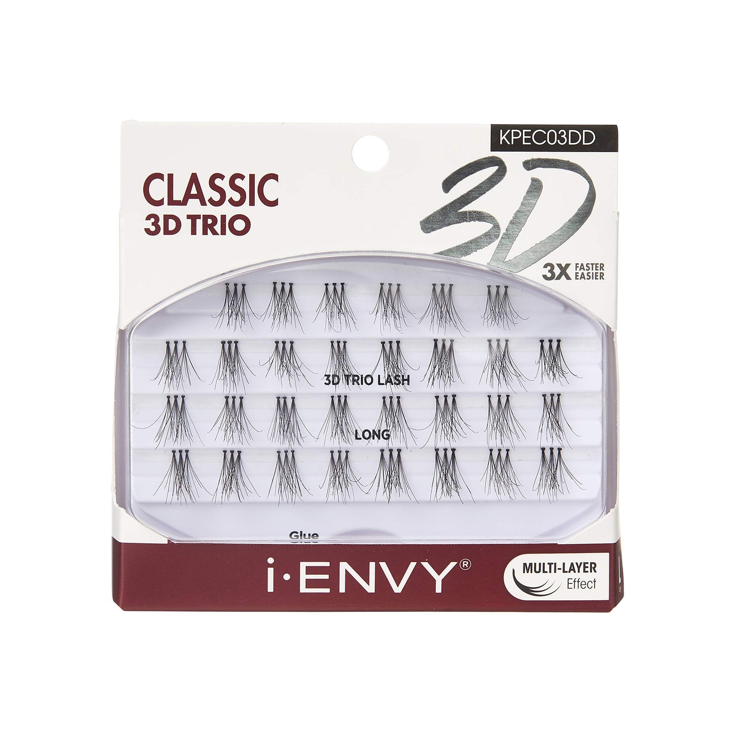 iENVY by KISS 3D Trio Lashes Classic Long (2 PACK) Naturally Fluffy 3X Easier and Faster Application