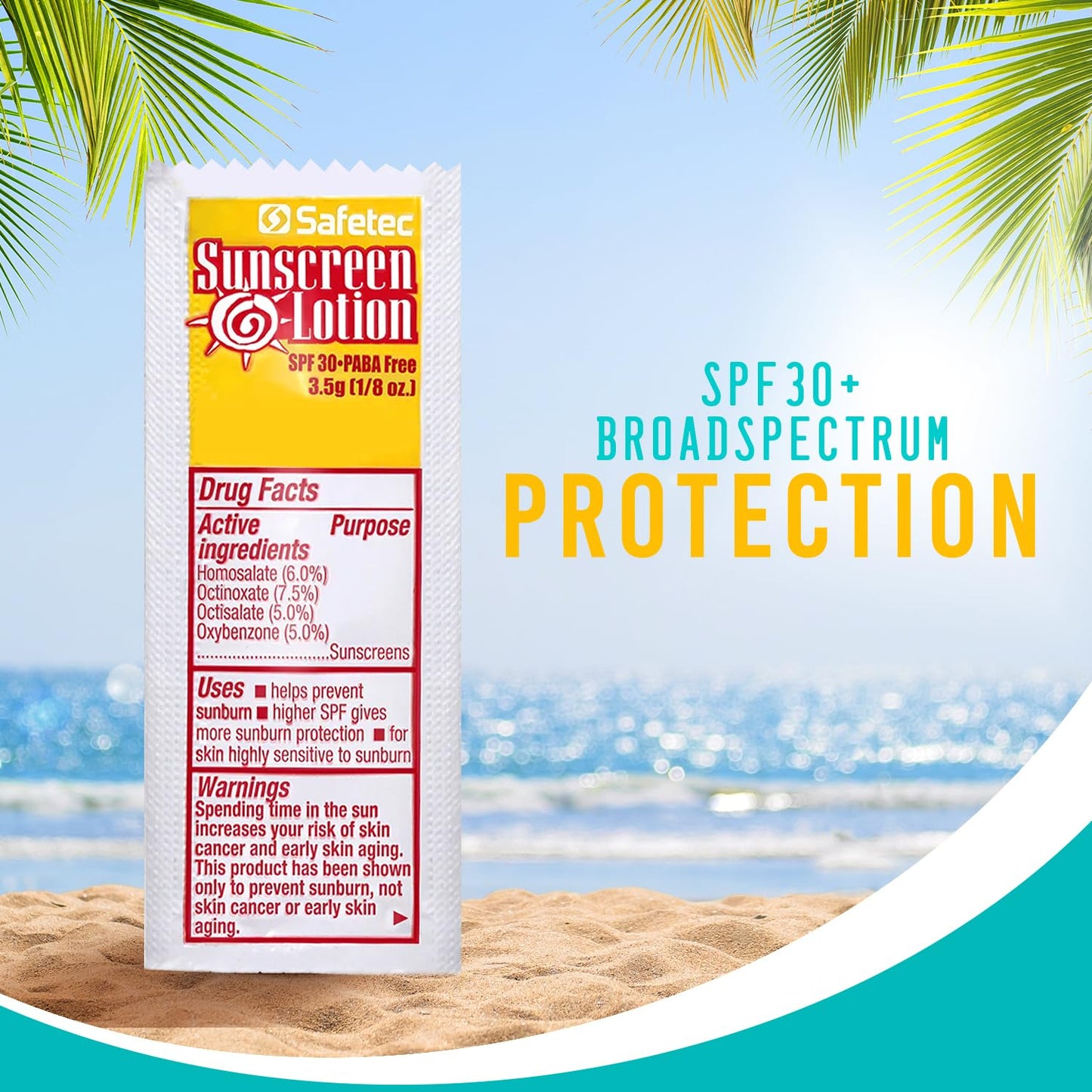 Sunscreen Lotion, SPF30 Protection and PABA Free, Mini Sunscreen Bulk, Individual Sunscreen Packets (Pack of 100) – Travel Size Sun Screen for Outdoors, Bundled with reclosable Homesphere bag (100)