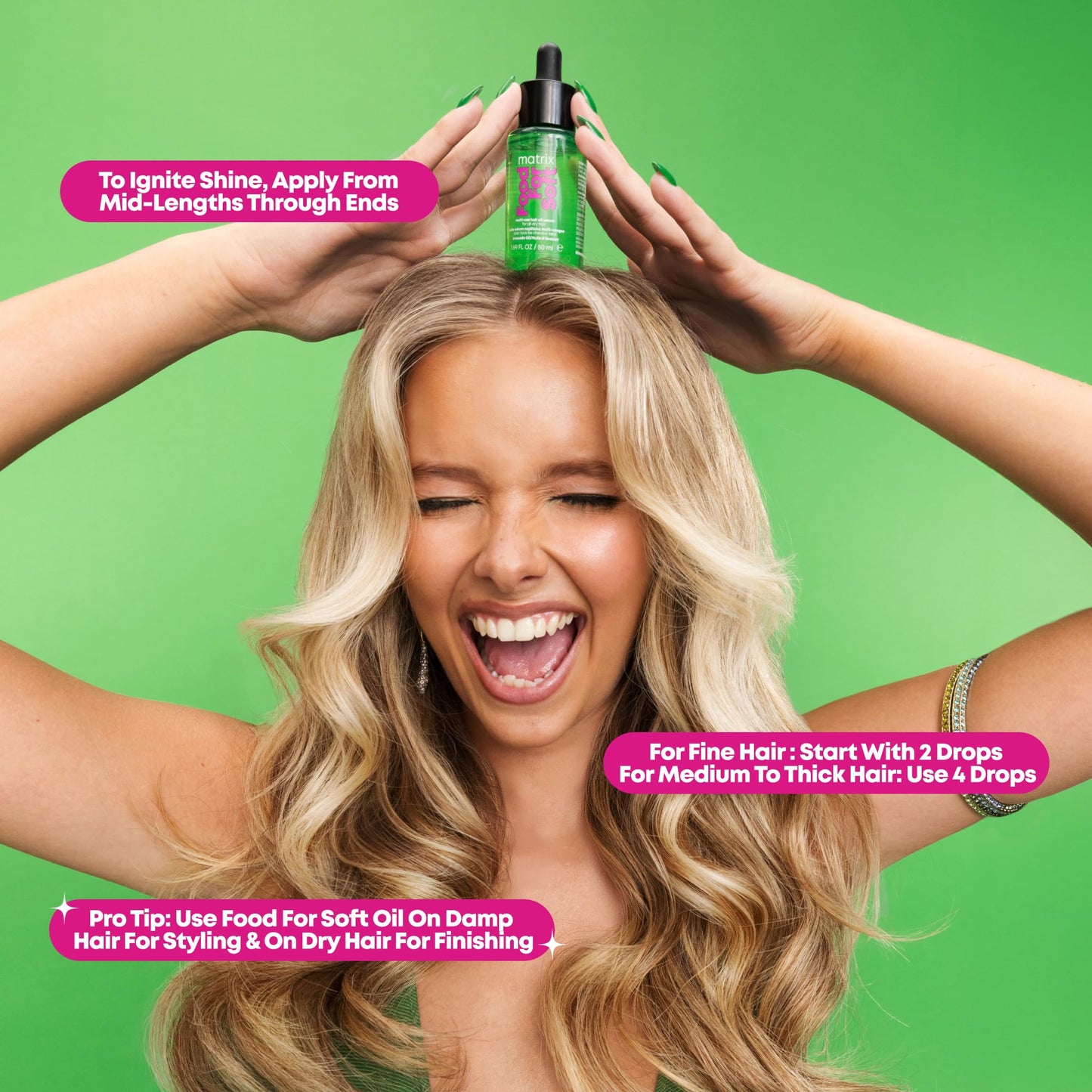 MATRIX Food For Soft Hair Serum Oil For Dry, Brittle and All Hair Types - Softens, Smooths and Adds Shine With Heat Protection, Repairing Leave In With Avocado Oil, 1 Fl Oz