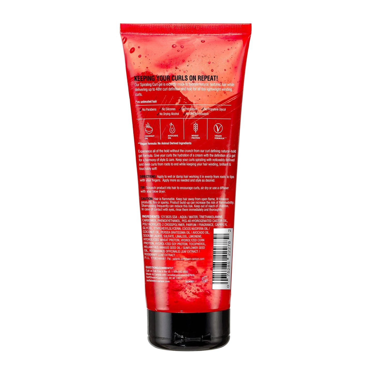 Softsheen Carson Lets Jam! Spiraling Curl Gel, Anti-Breakage Hair Care for 48HR Hydration and Hold for Curly Hair, 6.8 Fl Oz