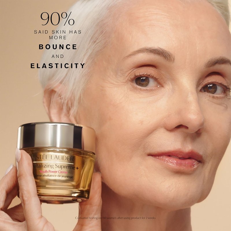 Estée Lauder Revitalizing Supreme+ Youth Power Cream Moisturizer with Hyaluronic Acid & Peptides, Anti Aging, Travel Size | Face & Neck Cream, 0.5 Ounce