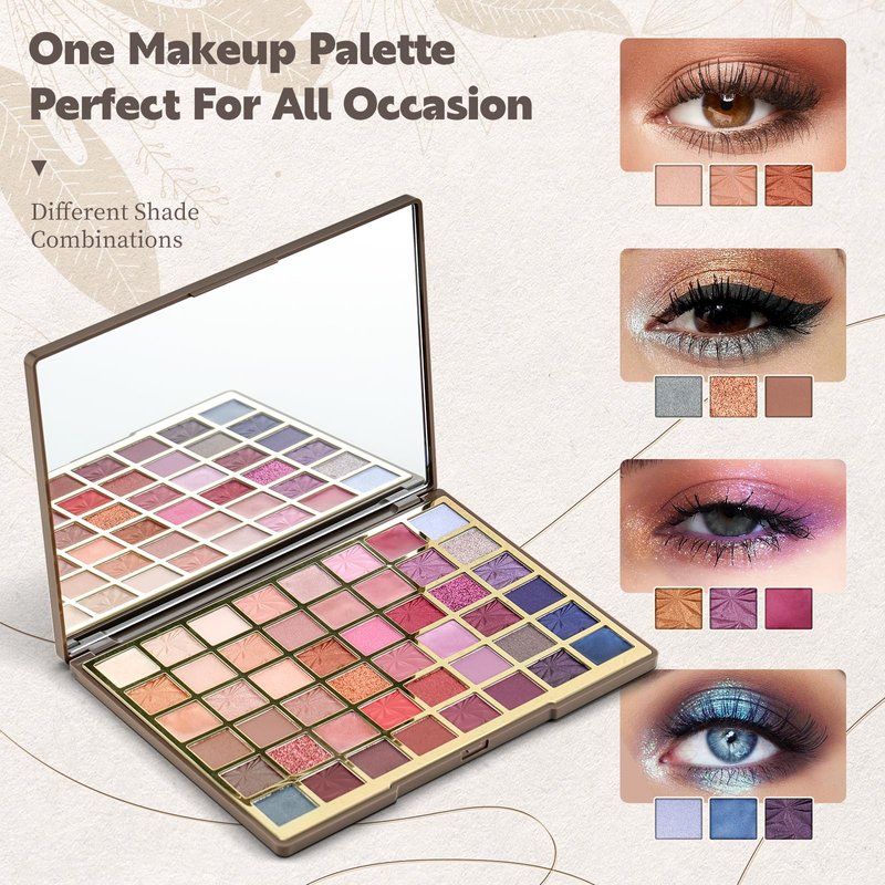 Color Nymph 48 Color Eyeshadow Makeup Palette, Natural Nude Matte Shimmer Glitter Pigment Eye Shadow Palette Set, Vegan & Cruelty-free (48 COLOR)