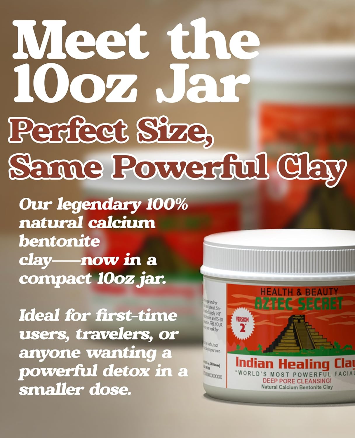 Aztec Secret Indian Healing Clay 10oz - Natural Deep Pore Cleansing Facial & Body Mask