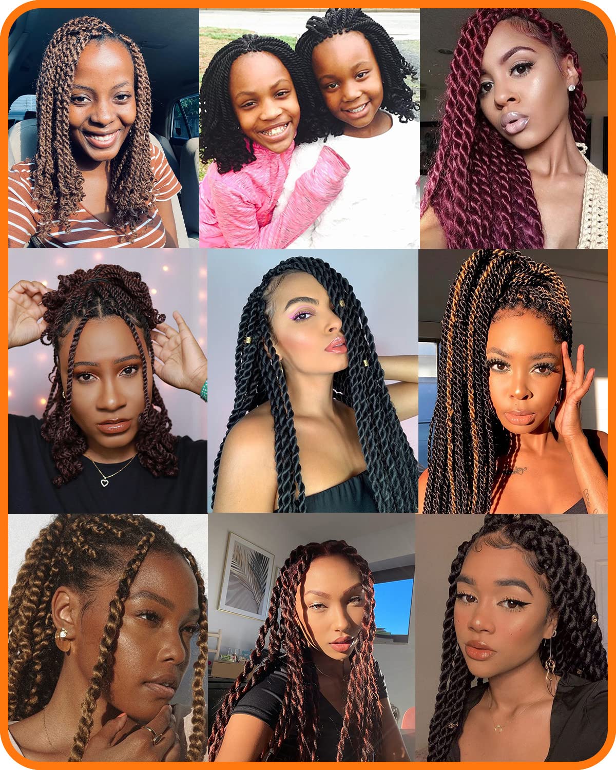 TOZIKA 6 Packs Senegalese Twist Crochet Hair 18 Inch Crochet Braids Senegalese Twists Synthetic Braiding Hair Extension (TBUG#, 18 Inch)