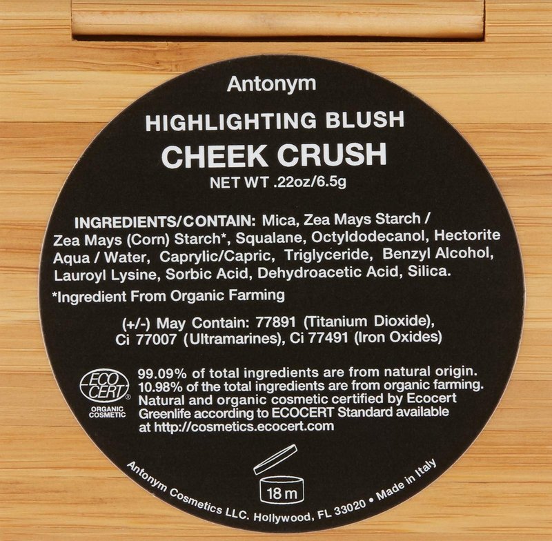 Antonym Cosmetics Baked Blush for Cheeks Face Powder Makeup Wrinkle Defying Minimize Fine Lines Pores Mattifying Highlighting Tan Contour (Crush)