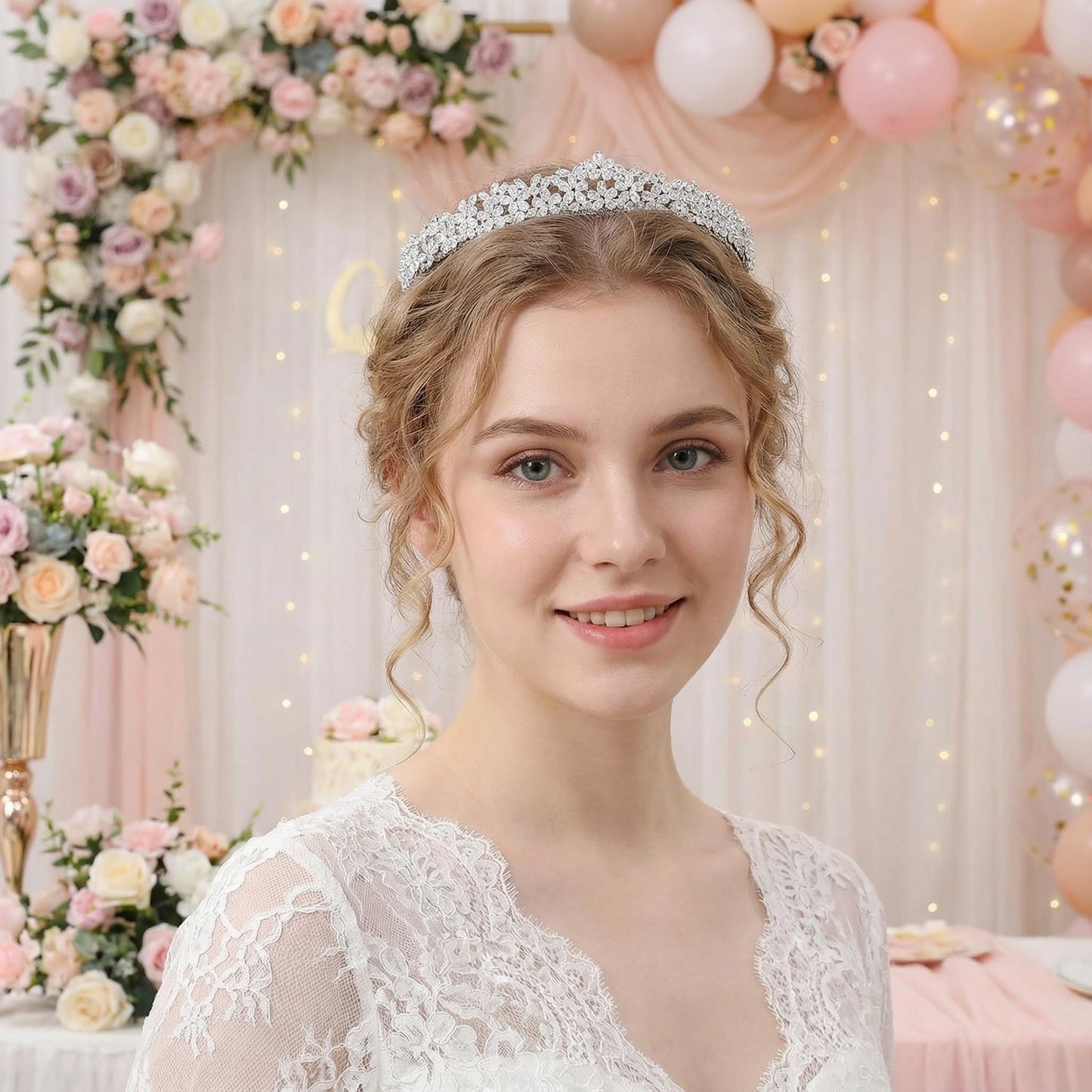 Sparkly Small Zircon Wedding Crowns and Tiaras for Women Cubic Zirconia Quinceanera Crown Sweet 16 Tiara Little Silver Gold Headband Crystal Headpieces Coronas Para 15 Anos Quinceaneras 2023 (Silver