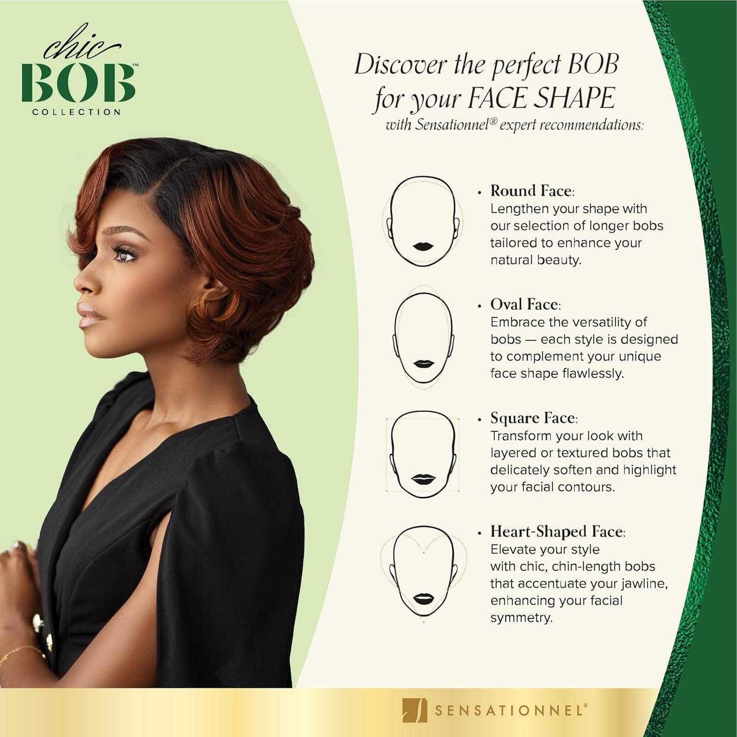 Chicbob Lace Front Wig - Glueless Bob Unit with 5-Inch Deep Part | Synthetic Hair, Pre-Plucked Hairline (1B Off Black)