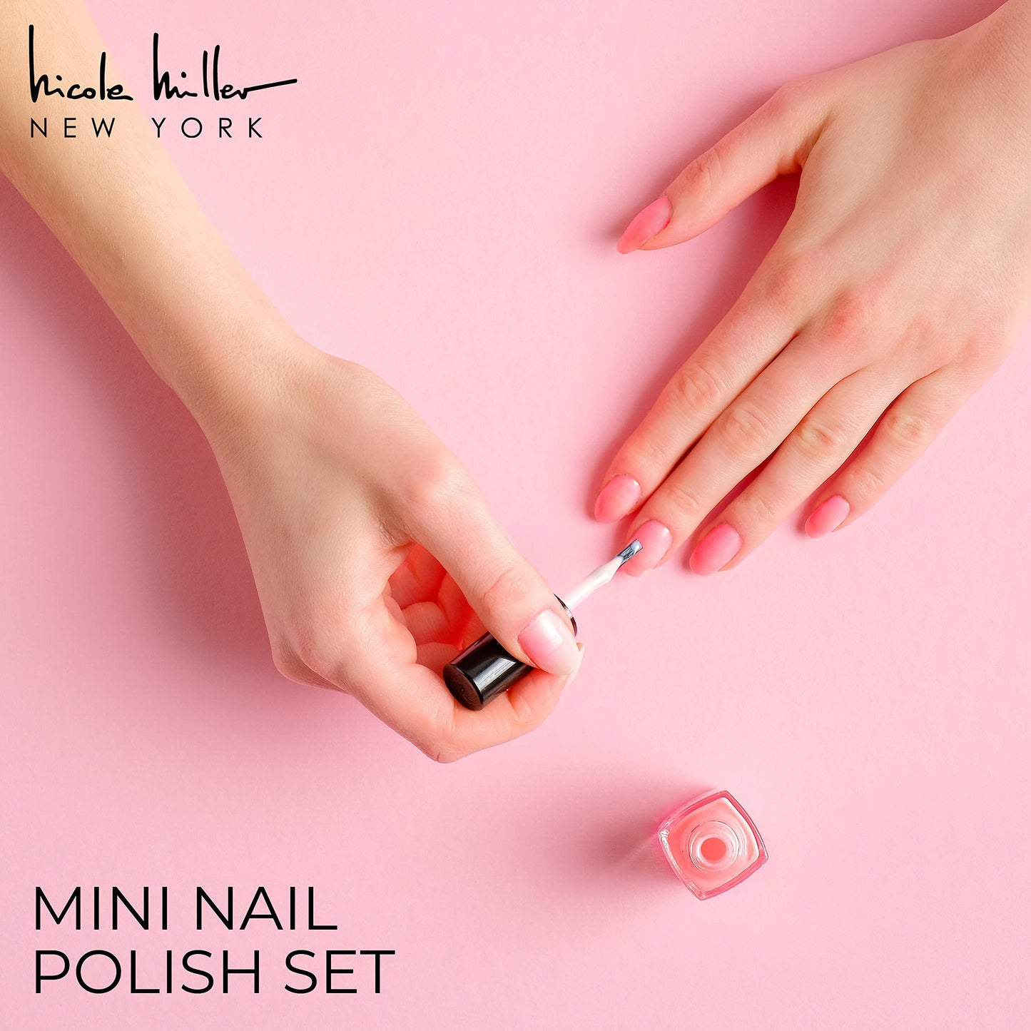 B.C BEAUTY CONCEPTS Nicole Miller Nail Polish Set, 14 MINI Nail Polish Colors, Polish Kit for Fingernails and Toenails