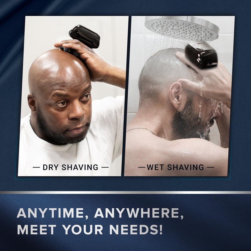 Electric Head Shaver for Bald Men: Waterproof Cordless Electric Razor for Bald Head & Hair Shaving - Close Shave, Skin-Friendly, 360° Full Coverage & Effortless Control, Easy to Clean, Wet & Dry Use