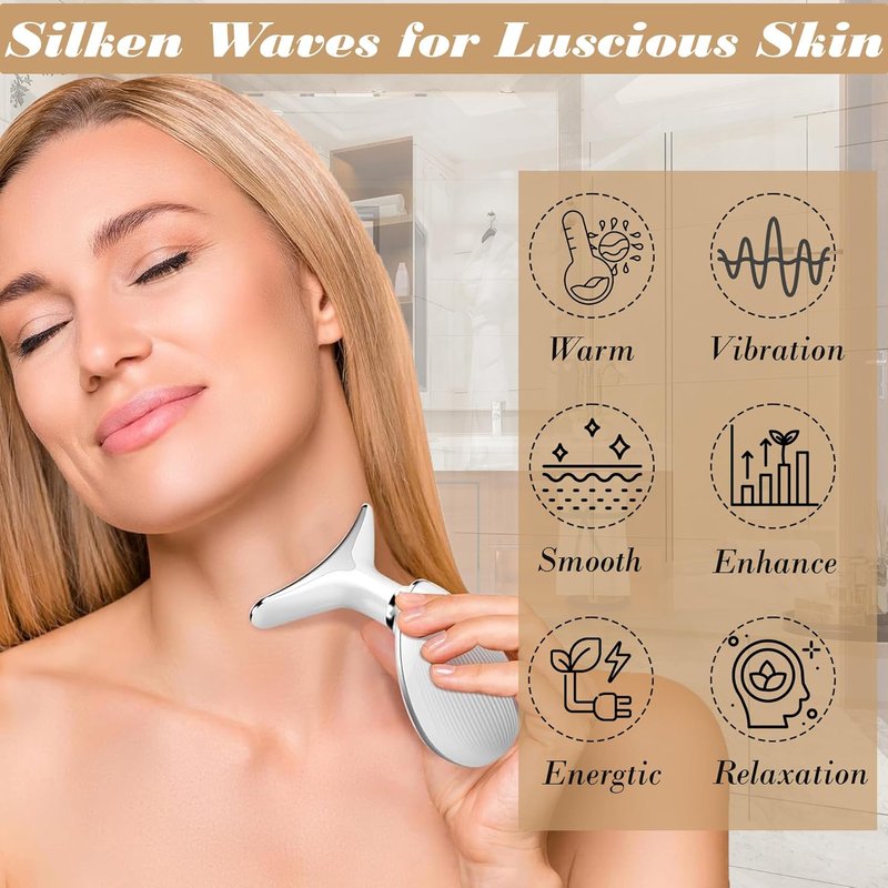 Facial Massager - Skin Tightening Face Roller for Anti-Aging & Wrinkle Reduction | White