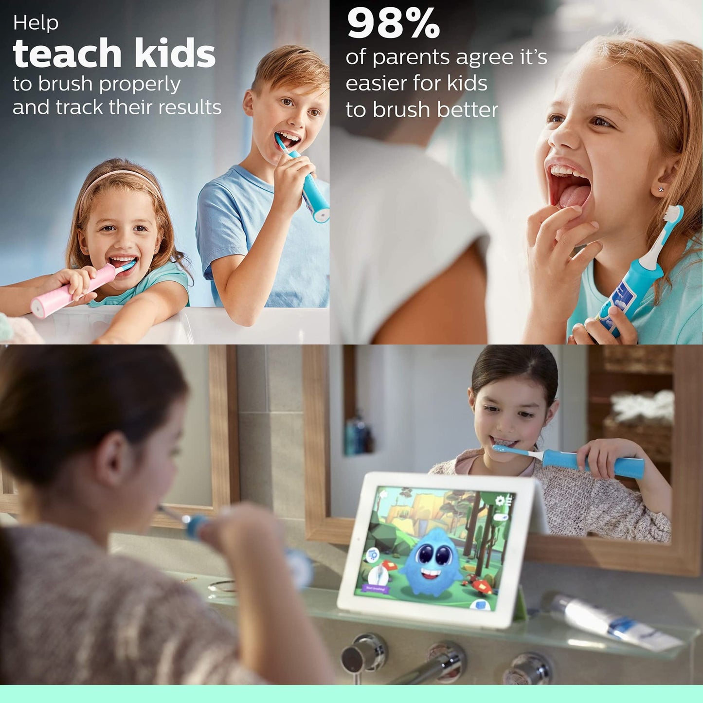Philips Sonicare for Kids Ice Age, Bluetooth Connected Rechargeable Electric Toothbrush, HX6321/05