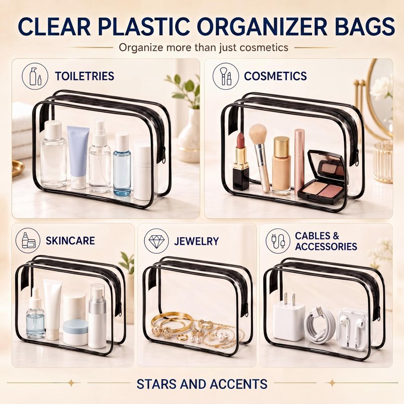 Reginary 28 Pack Clear Toiletry Bags for Traveling Bulk Waterproof Plastic Makeup Cosmetic Bags with Zipper Travel Organizer Pouches for Women Men Carry-On Trip Vacation