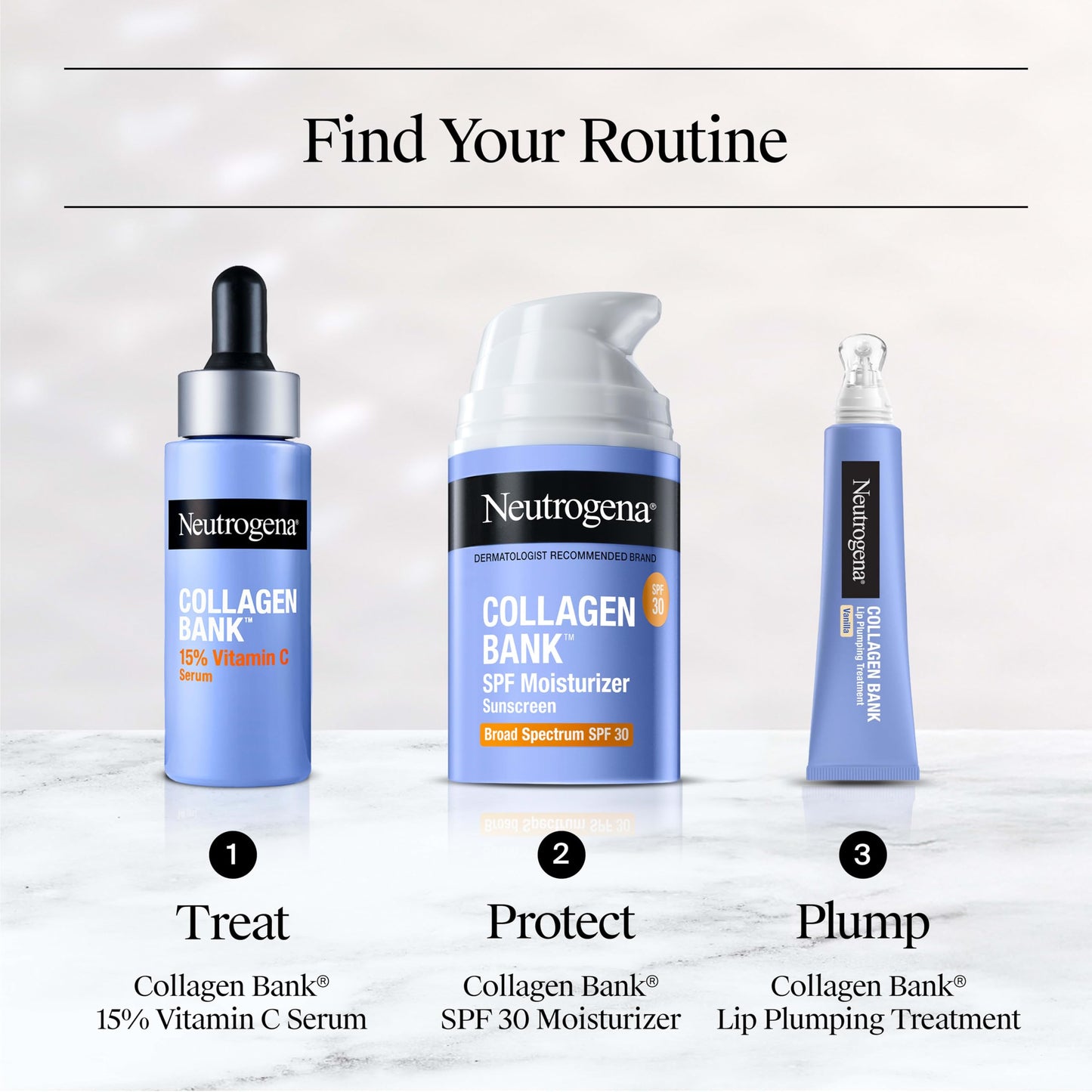 Neutrogena Collagen Bank SPF Moisturizer with SPF 30 Broad Spectrum Anti-Aging Face Collagen Cream Micro-Peptides No White Cast + Travel Size Hydro Boost Hydrating Gel Cleanser, 2 fl oz / 0.5 fl oz