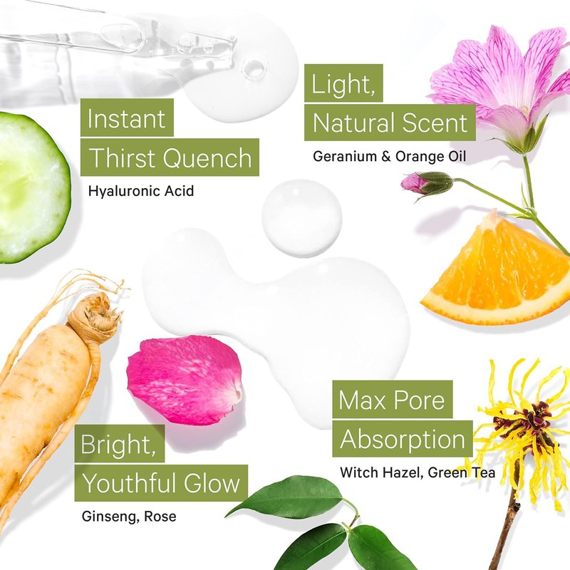 Hydrating Face Moisturizer & Calming Toner Spray - Hyaluronic Acid, Vitamin C, Organic Aloe | Sensitive Skin Care