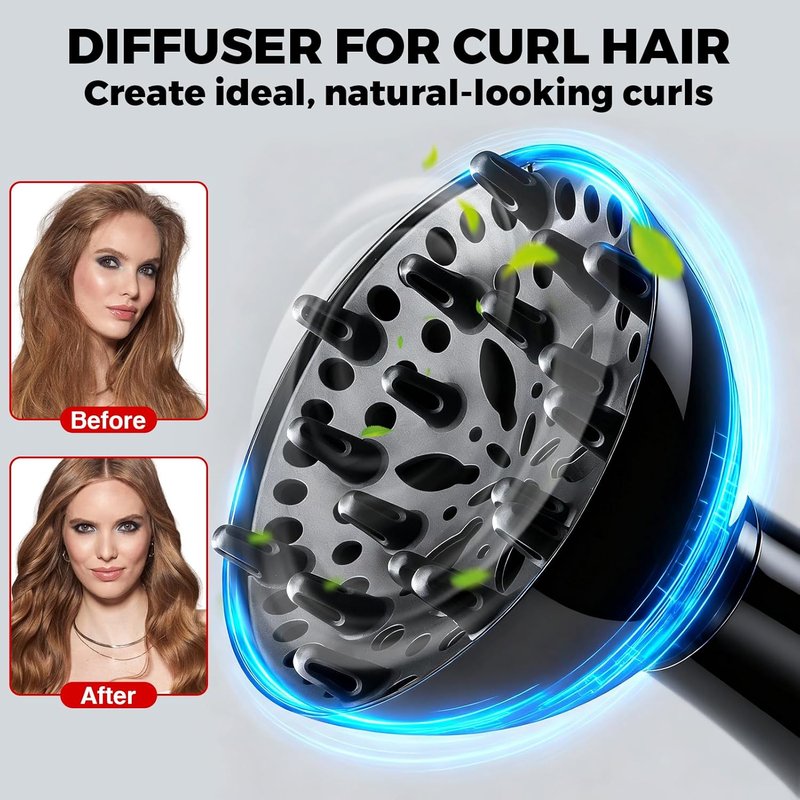 Ionic Hair Blow Dryer Kit - 13-Piece Professional Set | Lightweight, Low Noise, 1800W for Men & Women