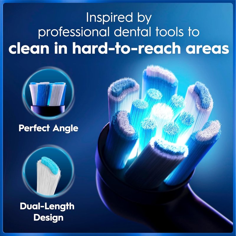 Oral-B Rechargeable Electric Toothbrush - iO5 Deep Clean & Whiten, 5 Modes, Visual Pressure Sensor | Black, Travel Case, 3 Heads