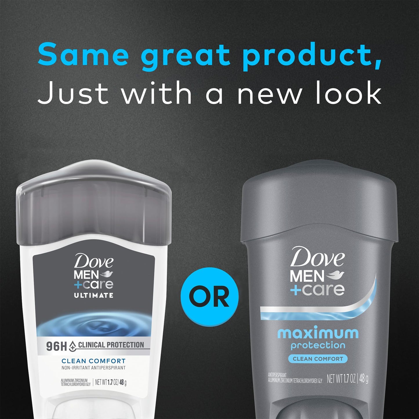 Dove Men+Care Deodorant, 96H Clinical Protection Antiperspirant, Clean Comfort 4-Pack – Prescription Strength Wetness Defense with ¼ Moisturizers, 1.7 Oz Ea
