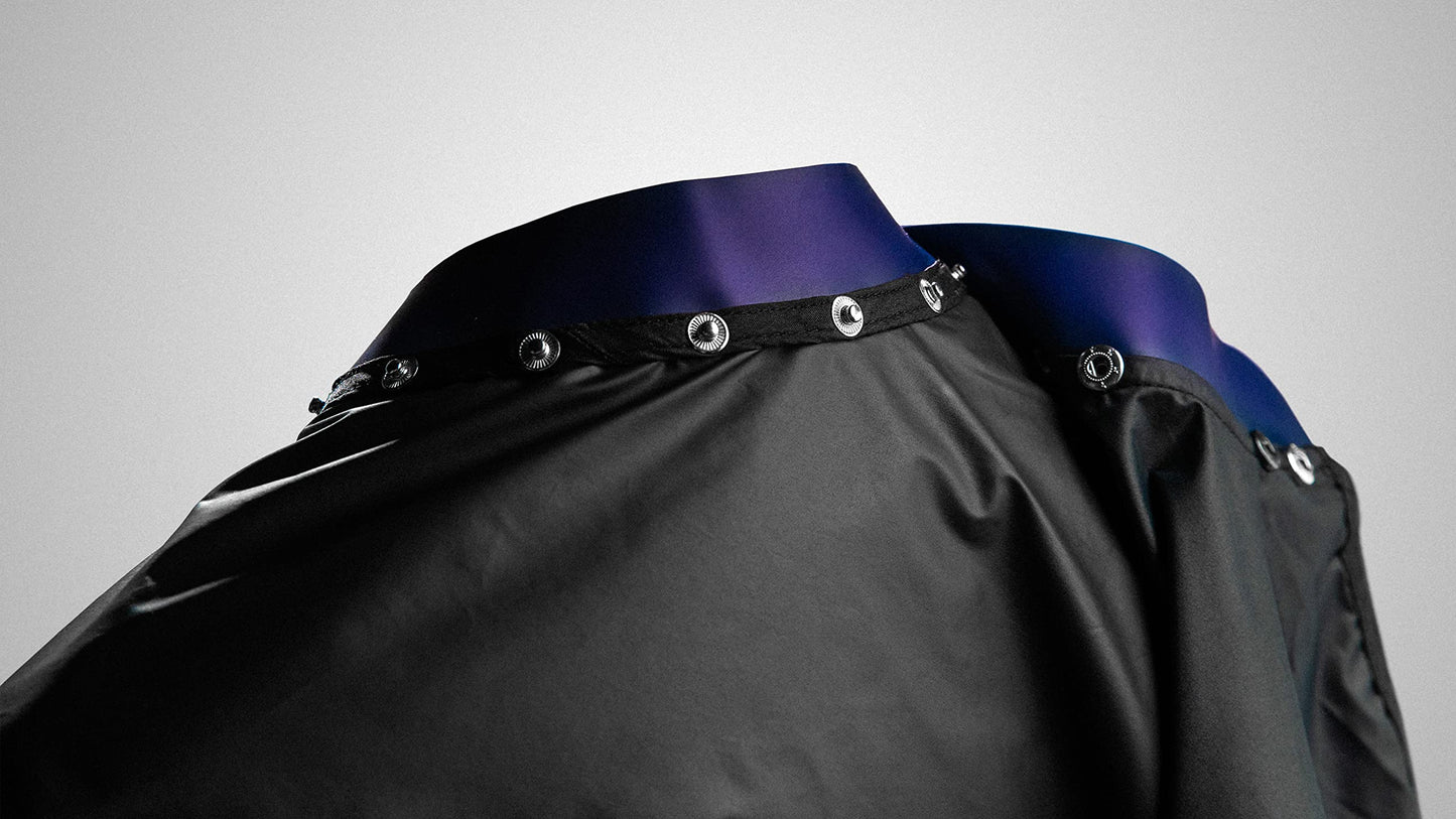 Professional Cutting Cape with Cape Seal - Innovative Snap Design adjustable to 28 unique Sizes, Stain-Resistant, and Easy to Clean - Perfect for Hairstylists