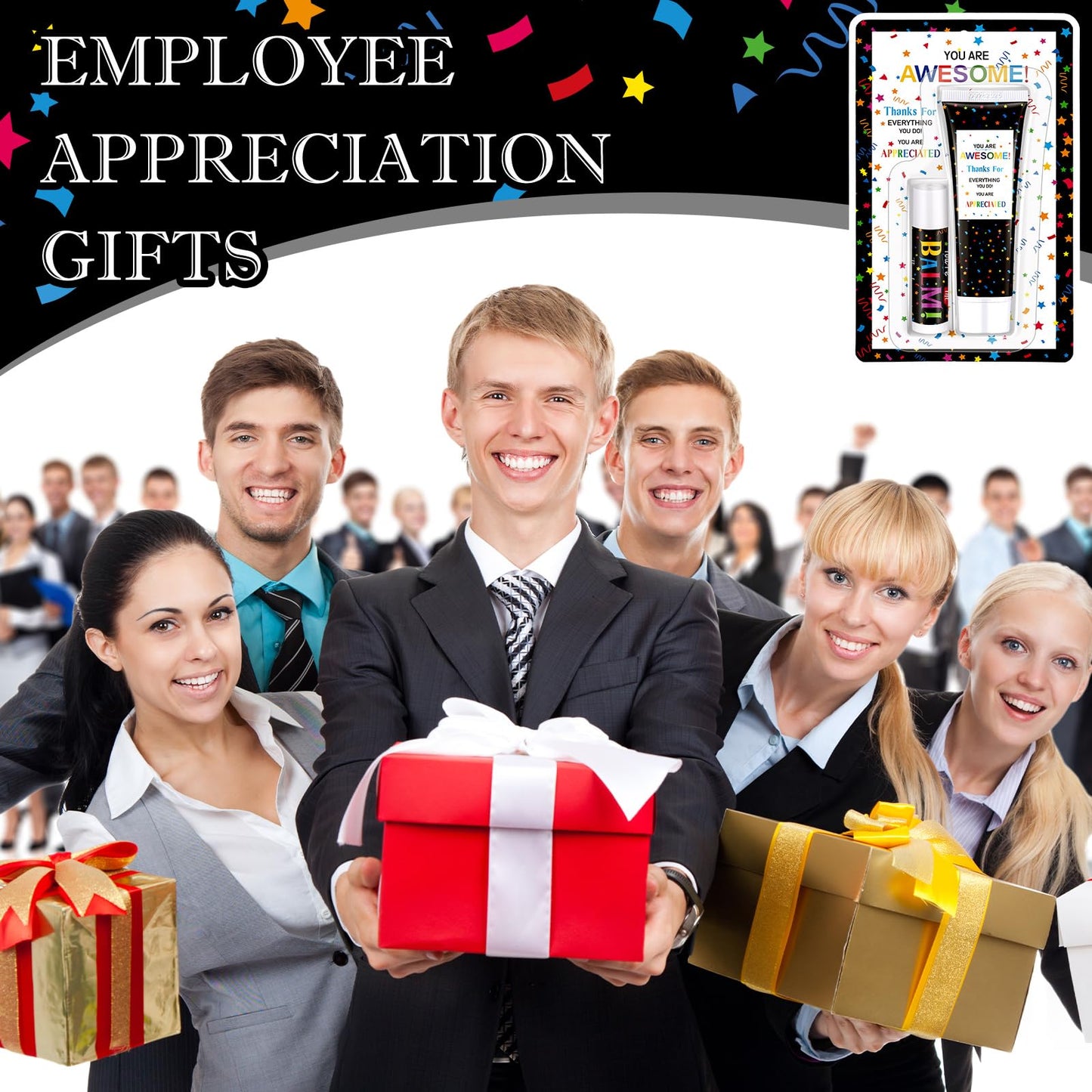 Dansib 30 Pack Employee Teacher Appreciation Gifts Bulk Lip Balm Hand Cream Teacher Employee Staff Team Thank You Gifts You're Awesome Volunteer Nurse Appreciation Party Favor for Women Men Coworker