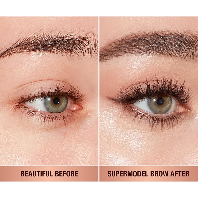 Charlotte Tilbury Brow Cheat Eyebrow Pencil - Refillable Micro-Precision Brow Pencil with Angled Tip for Natural Hair-Like Strokes - 16-Hour Wear, Waterproof, Vitamin E + Carnauba Wax - Natural Brown
