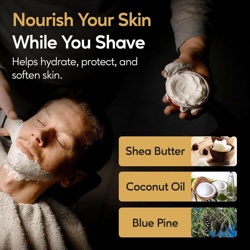Himalaya Shaving Soap - All-Natural Shea Butter & Coconut Oil | Long-Lasting 4 oz Puck for Smooth Shave