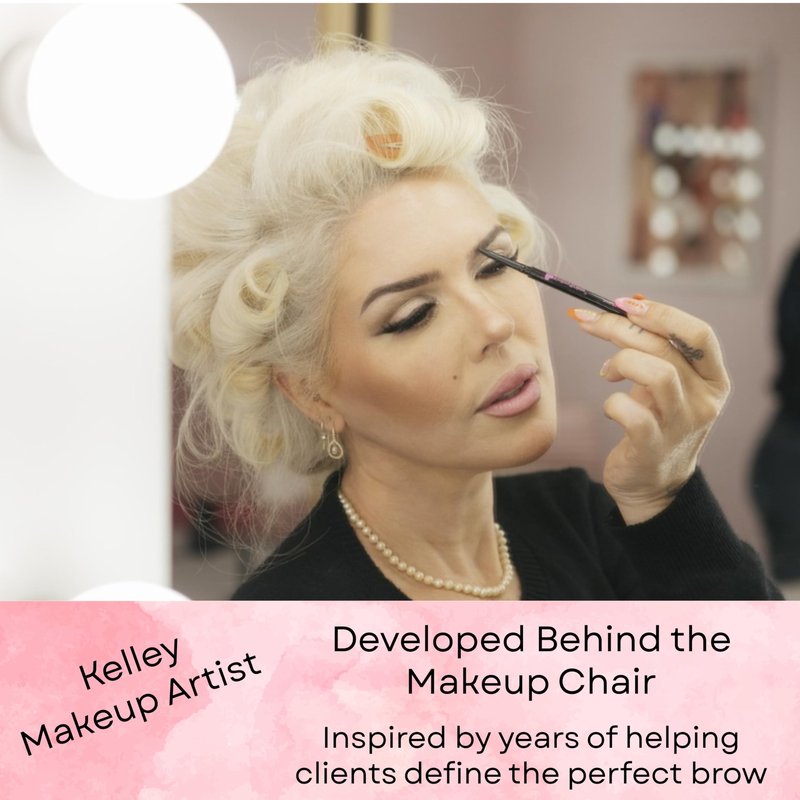 Kelley Baker Brow Defining Pencil, Micro-Thin Tip for Precise Hair-Like Strokes and Shaped Brows, Smudge-Resistant Long-Lasting Formula, Built-In Spoolie for Natural Soft Defined Brows, (Blonde)