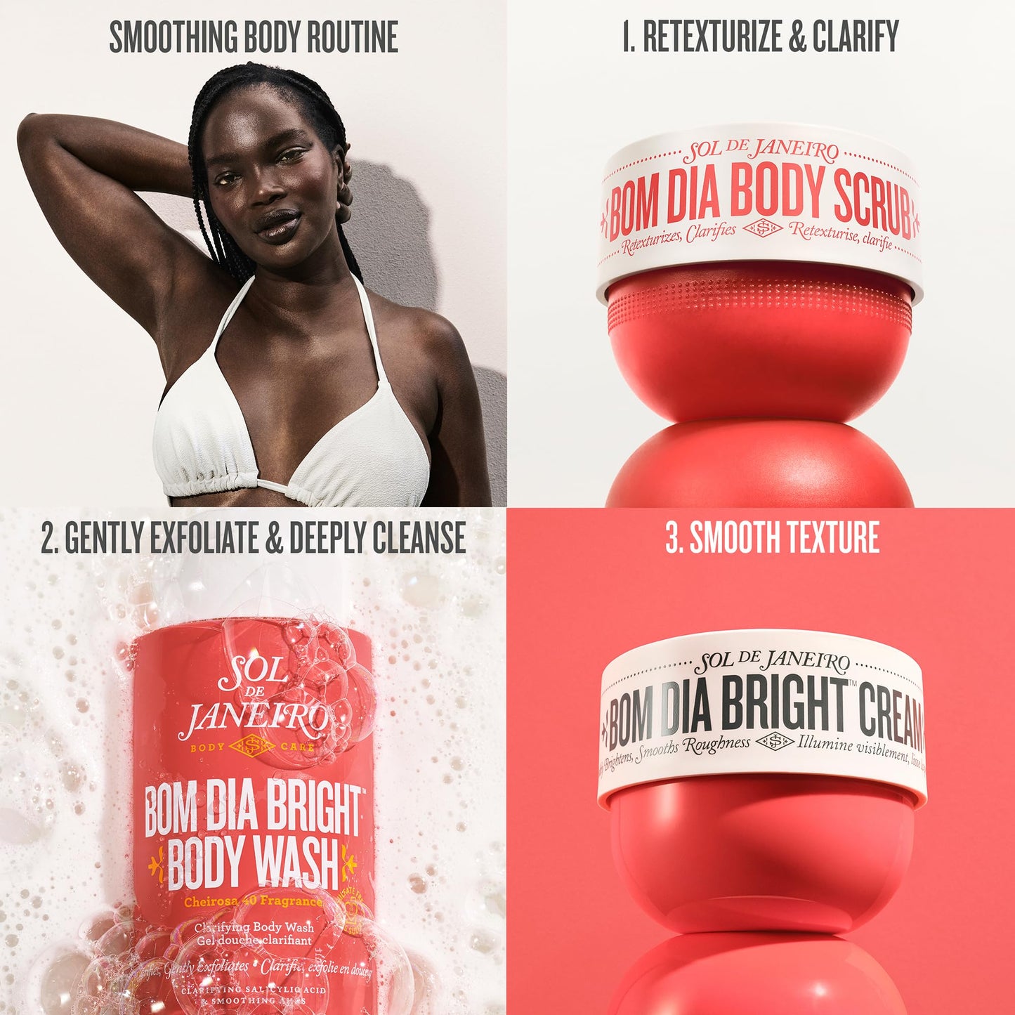 Sol de Janeiro Visibly Brightening and Smoothing Bom Dia AHA Body Scrub and Body Wash Duo, Amazon Exclusive
