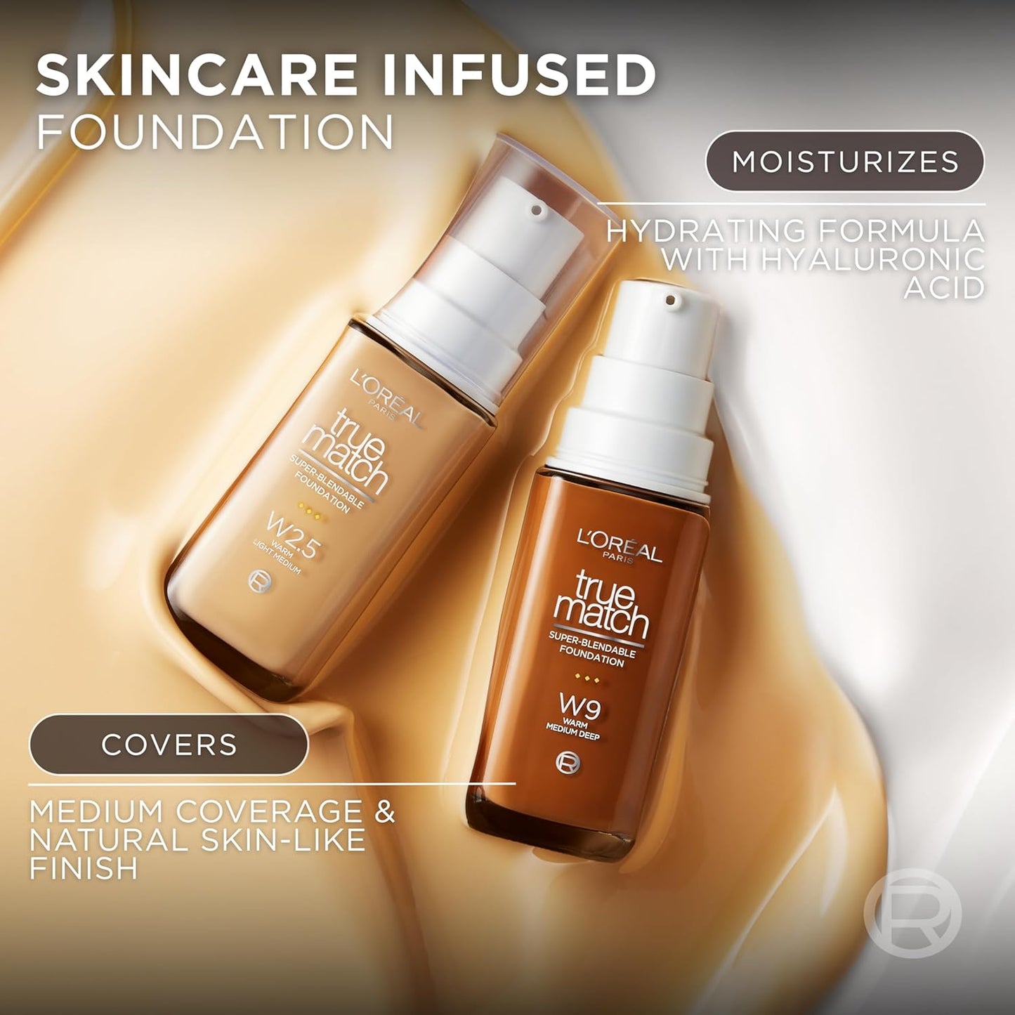 L'Oreal Paris True Match Foundation - Medium Coverage Liquid Makeup | W7 Medium Deep, 1 Fl Oz