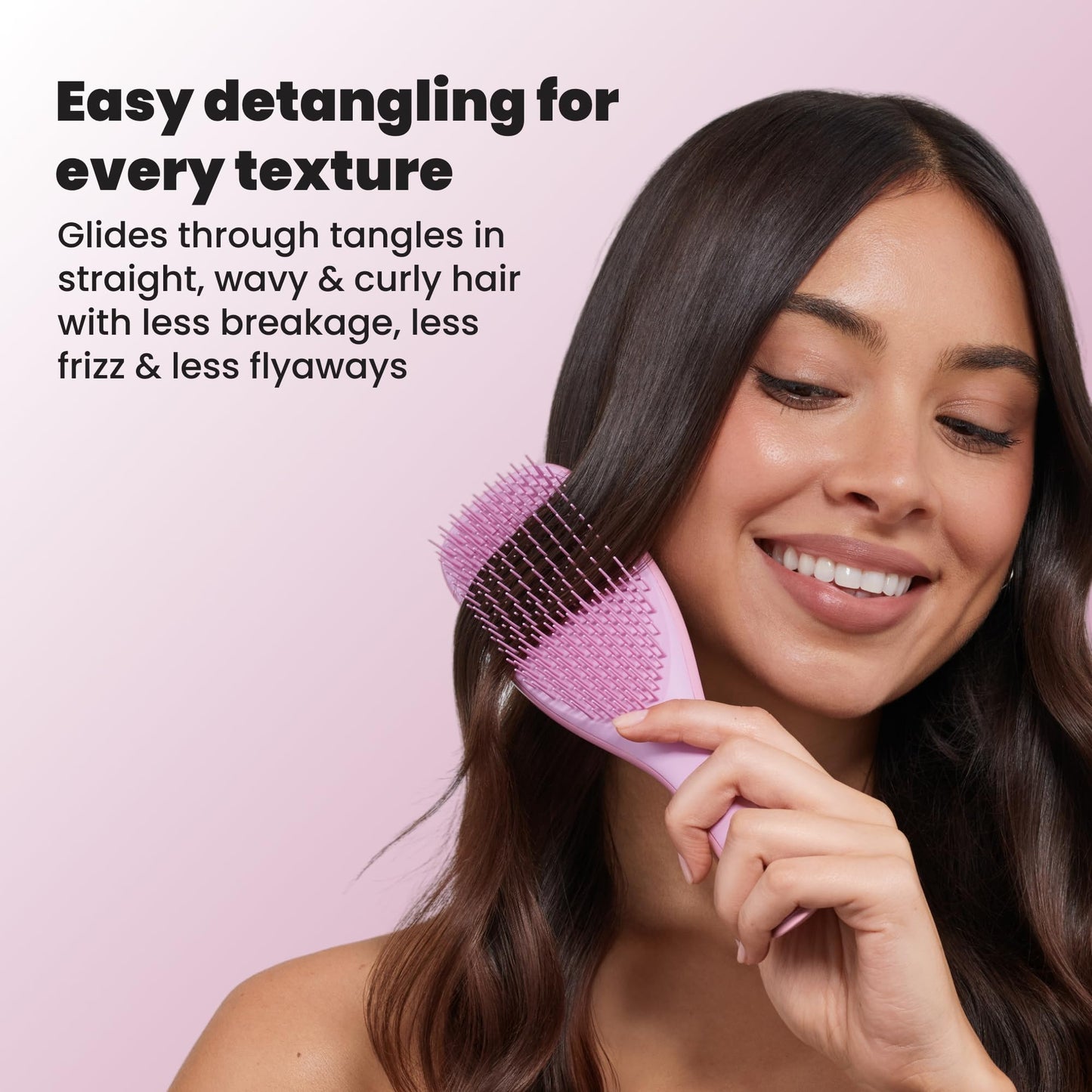 Tangle Teezer Ultimate Detangler Brush for Wet & Dry Hair, Eliminates Knots & Reduces Breakage for Straight to Wavy Hair Types, Amazon Exclusive Rosebud