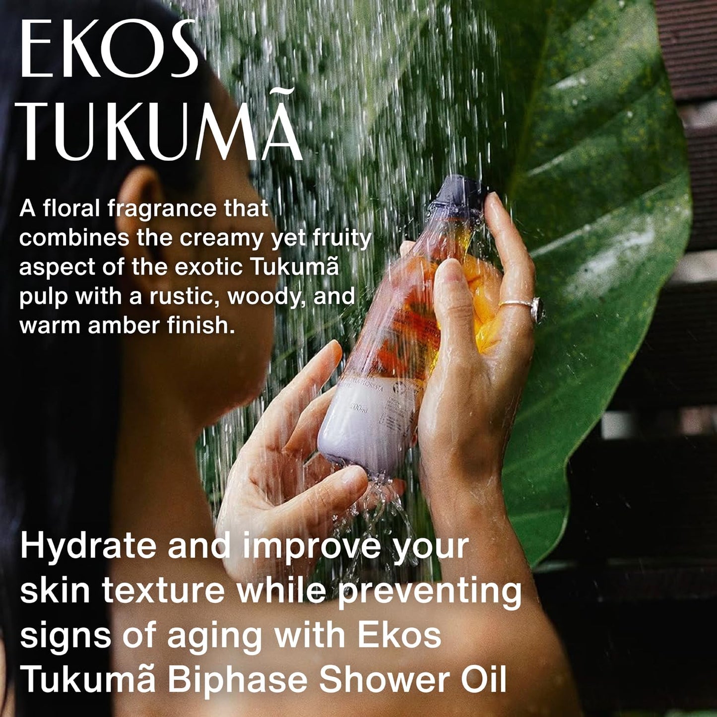 Tukumã Hydration & Renewal Body Care Bundle | Hyaluronic Acid Lotion & Biphase Shower Oil - Vegan Brazilian Skincare - 13.5 fl oz + 6.7 fl oz