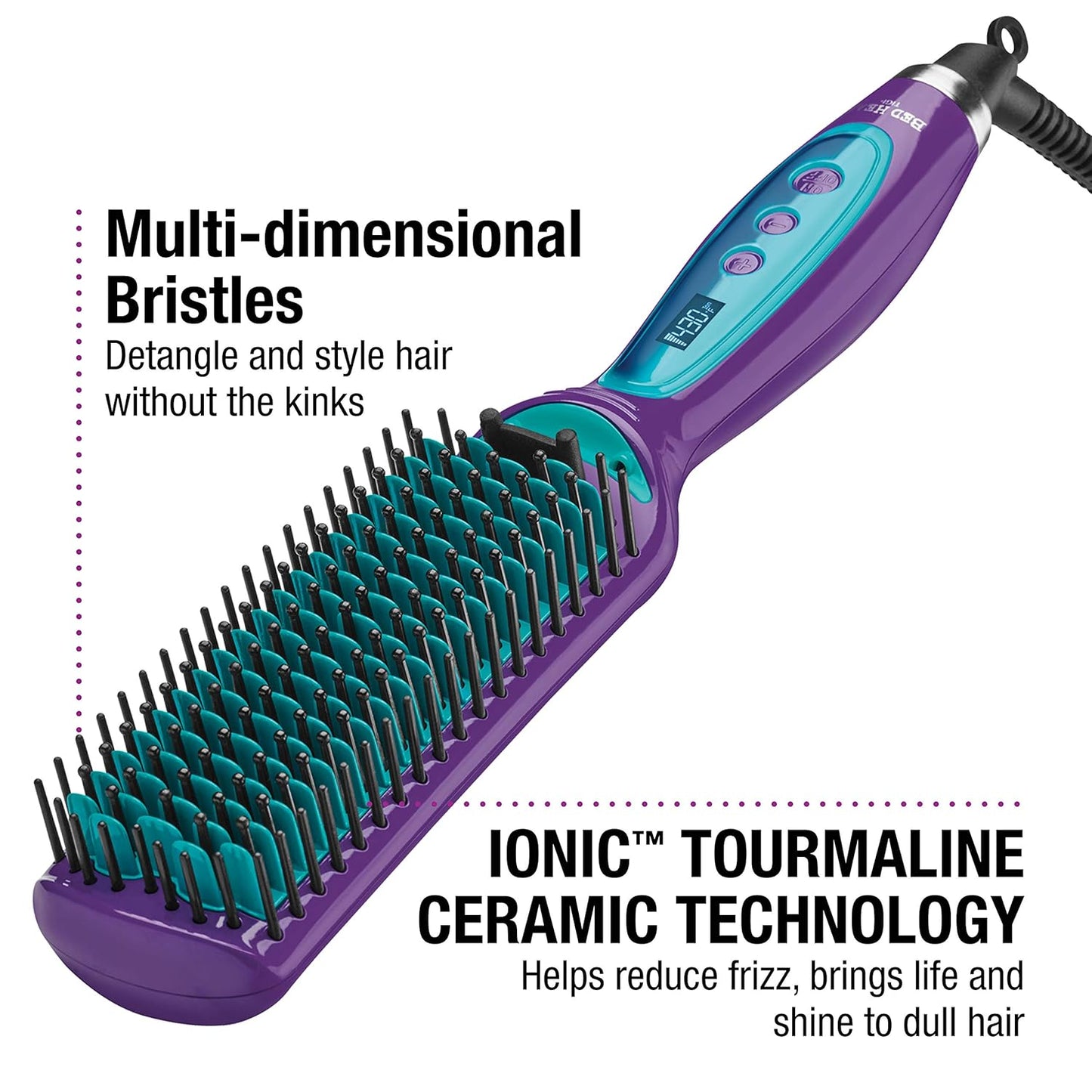 Smooth Operator Straightening Styling Brush - Detangle & Straighten Hair | 4.5-Inch Size