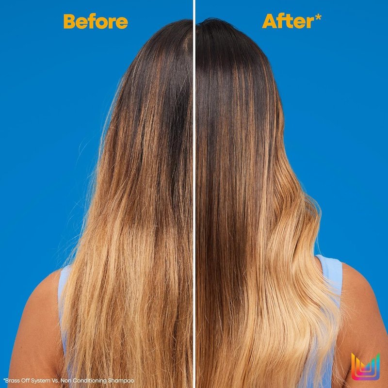 Matrix Brass Off Blue Shampoo and Pigmented Conditioner Set | Removes Brassy Orange Undertones | Toning Conditioner For Lightened Brunettes | For Color Treated Hair | Premium Salon Conditioner | Vegan