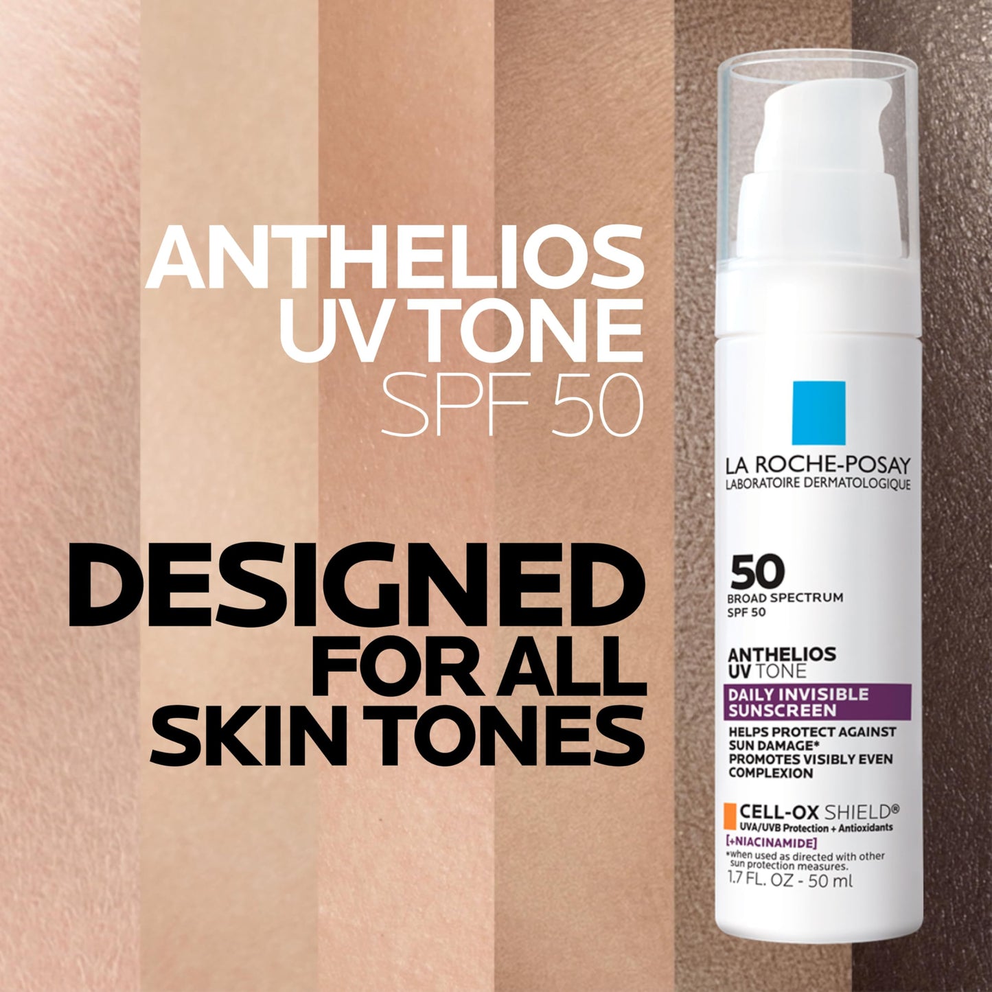 La Roche Posay Anthelios UV Tone Sunscreen for Face SPF 50, 1.7oz
