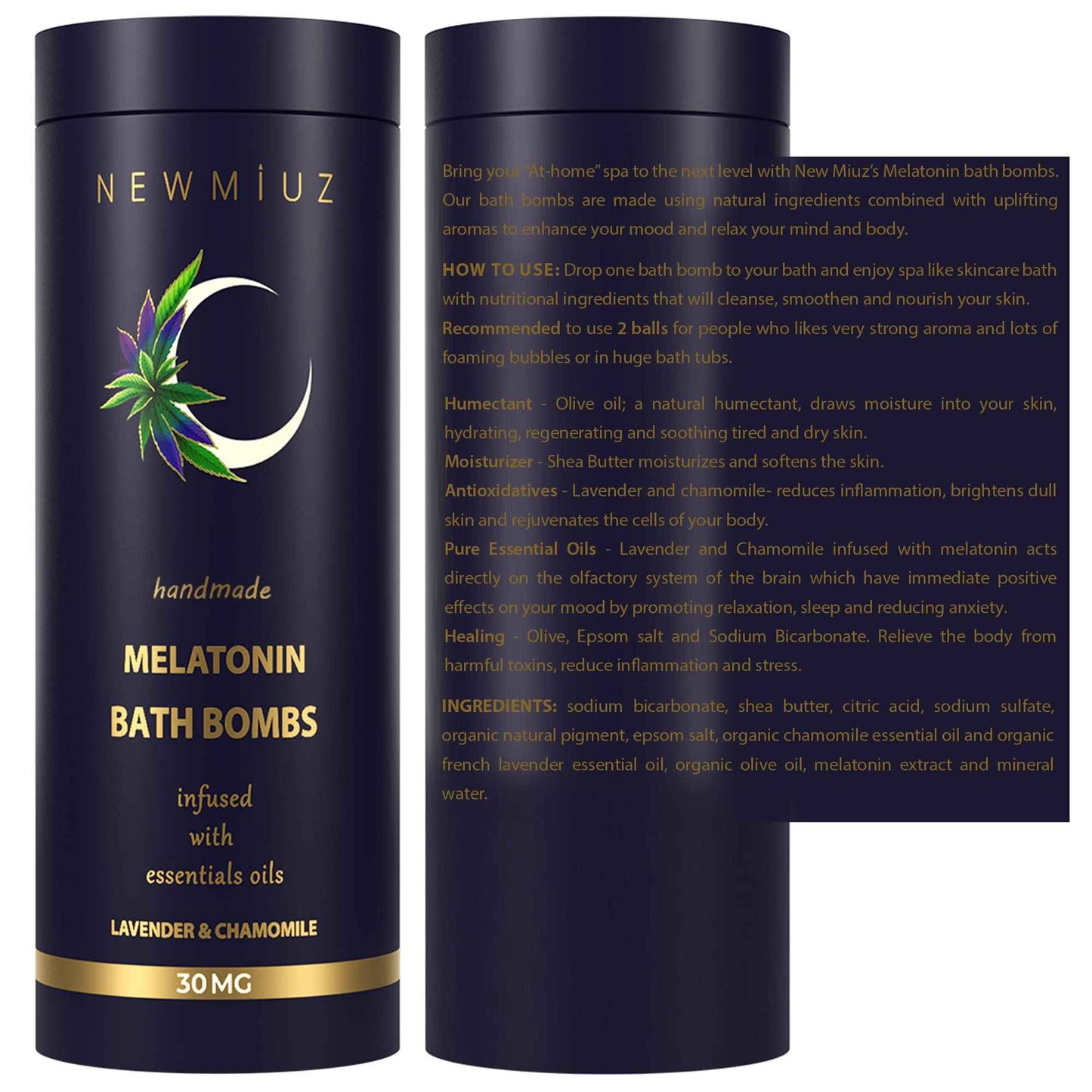 Sleep Well Bubble Bath Bombs Melatonin Infused Lavender Chamomile Essential Oils Luxurious Bath for Dry Skin Perfect Self Care Gifts for Women and Men