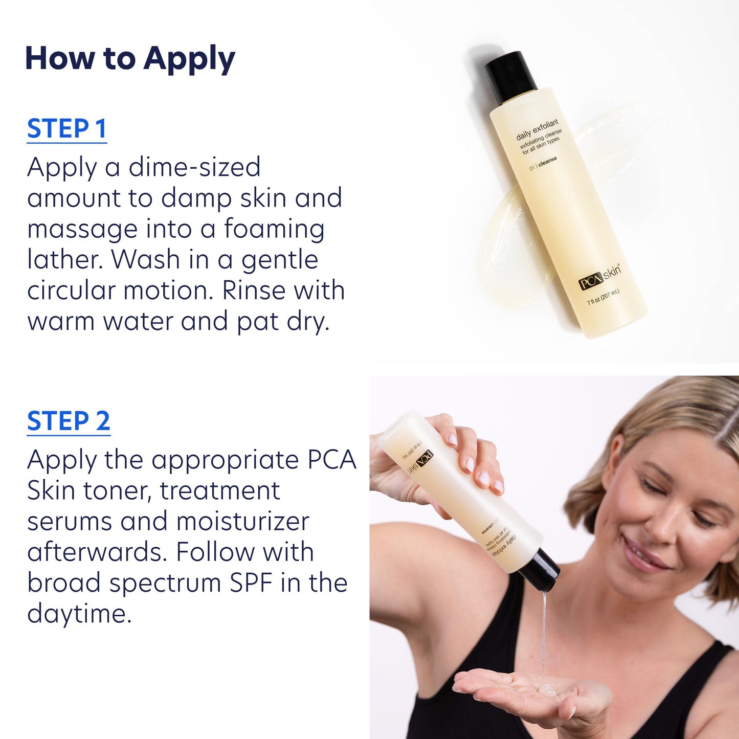 PCA SKIN Daily Face Exfoliant Cleanser, Moisturizing Face Wash, Gently Cleanses Dirt, Debris, and Other Impurities From Skin, Facial Cleanser Made with Renewable Exfoliants, 7.0 oz Bottle