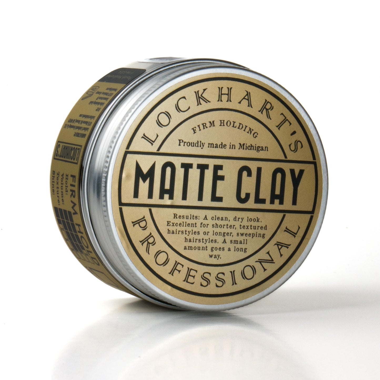 Lockhart’s Classic Matte Clay - Handcrafted Pomade For Men - Made With Kaolin & Beeswax - Medium/Firm Hold, Natural Matte Finish - Handcrafted Styling Clay for a Professional, Textured Look (3.4oz)