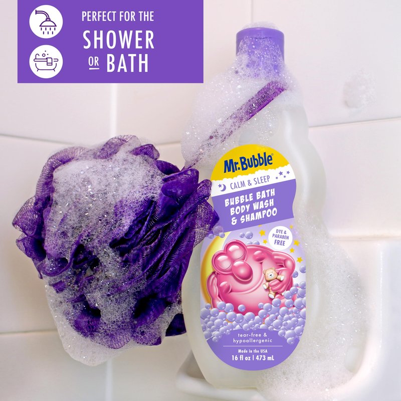 Mr. Bubble Calm and Sleep 3in1 Bubble Bath, Body Wash & Shampoo, 16 oz., Pack of 4
