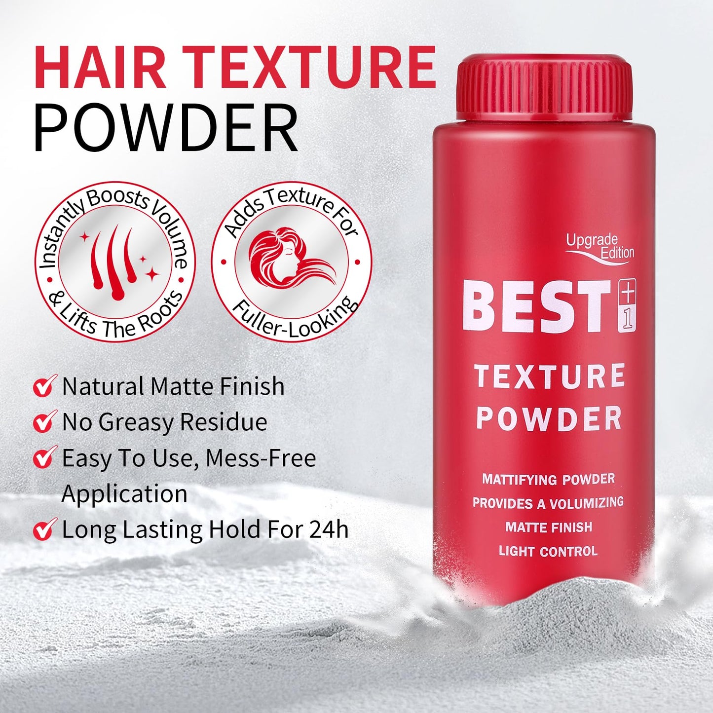 ZHISHUDL Hair Texture Powder for Men & Women, Texturizing and Volumizing Styling Powder Matte Finish Adds Volume & Texture, Root Lifting, Lightweight All Day Hold, No Residue, Pack of 2