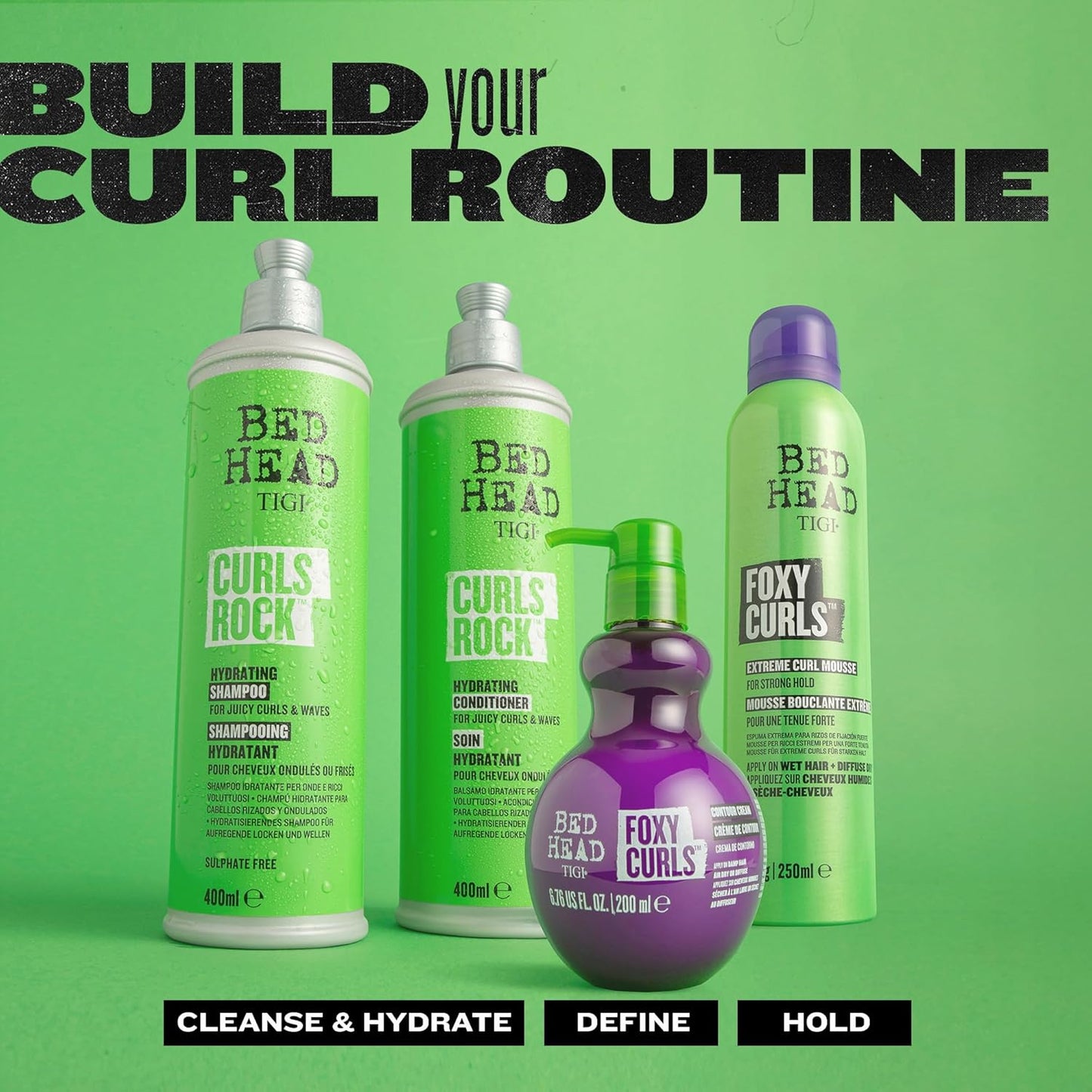 TIGI Bed Head Curl Mousse - Extreme Hold Curl Defining Hair Mousse | Anti-Frizz & Humidity Control, 8.4 Oz Each
