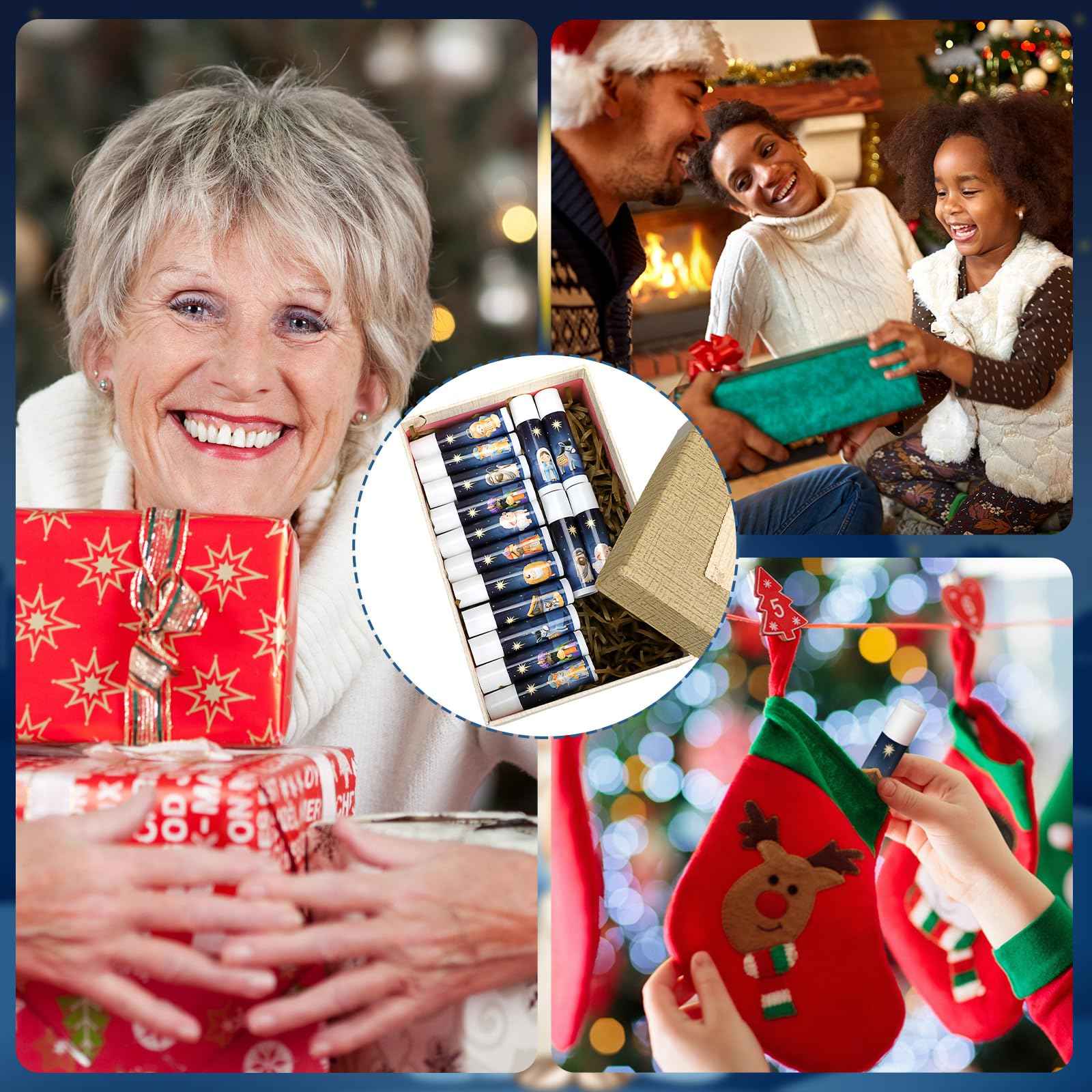 50 Pcs Nativity Lip Balm Gifts Advent Calendar 2024 Bulk Christmas Stocking Stuffers Christian Religious Holiday Party Gifts Favors Treat Goodies for Women & Men