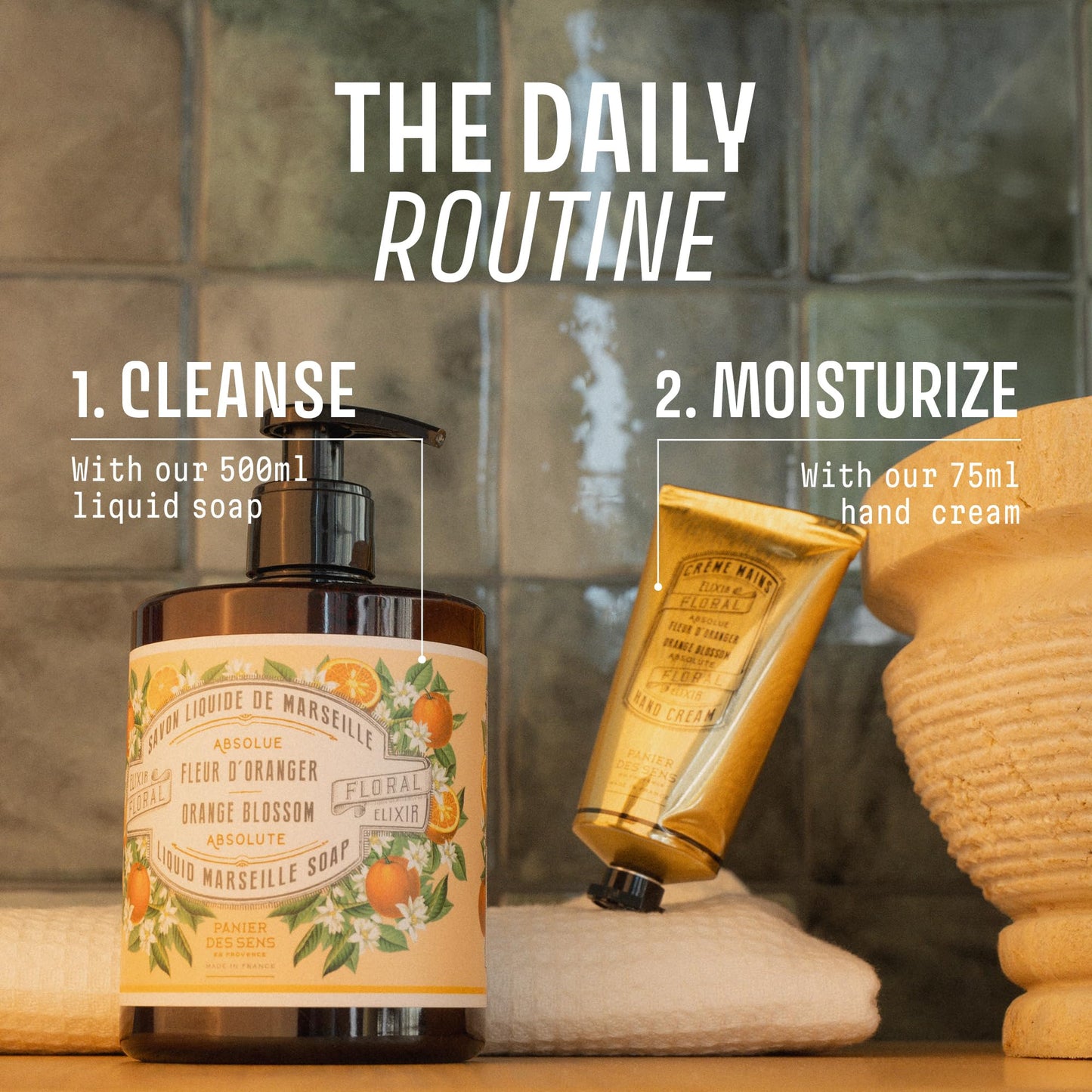 Panier des Sens Orange Blossom Hand Soap - Premium Liquid Soap for Kitchen and Bathroom – French Savon de Marseille, Natural Hand Wash (97% Ingredients), Gentle & Moisturizing, 16.9 fl oz