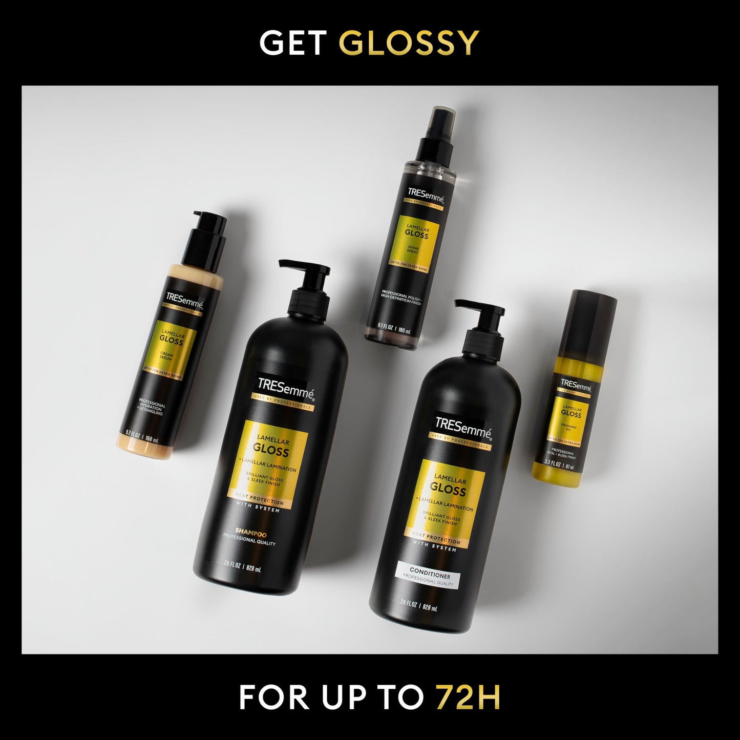 TRESemmé - Shampoo Lamellar Gloss 3 Pk Regimen Collection Pack For Brilliant Gloss & Sleek Finish Ultimate Shine 28Oz(2)and 6.1Oz