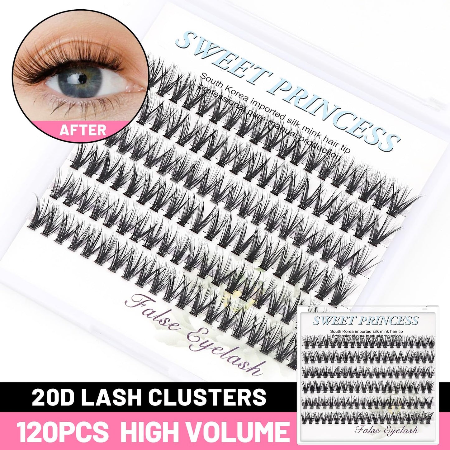 Bodemrincer 20 Root Thickness 0.07mm C Curl 8-10-12-14-16mm MIX 7D/10/12/20/30/40/50/60D 3D Individual Eyelashes Extension Soft Black Fake False Eye Lashes Tools (5 PACKS-14MM)