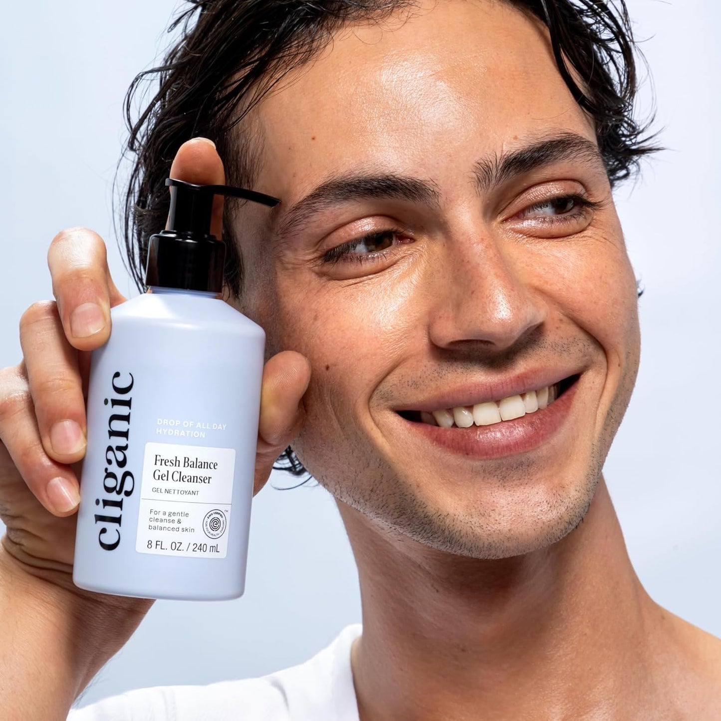 Cliganic Hydrating Facial Gel Cleanser - Gentle Face Wash with Jojoba, Rosehip & Argan Oils | Balanced Glowing Skin