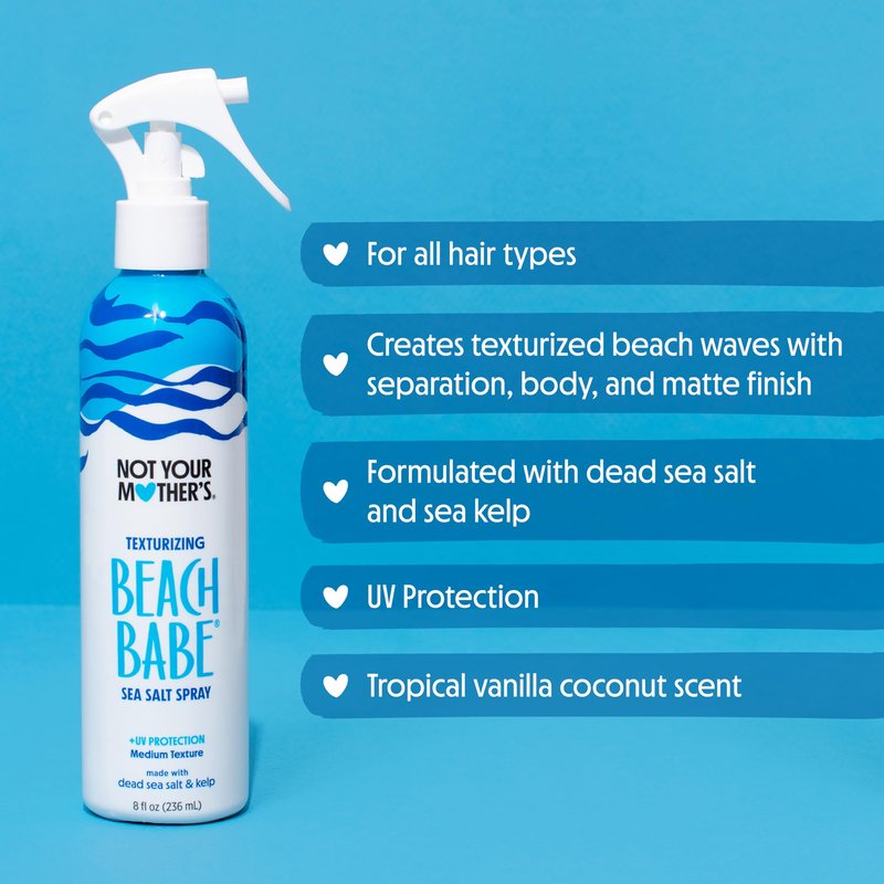 Not Your Mother's Beach Babe Sea Salt Spray (3-Pack) - 8 fl oz - Texturizing Spray for Tousled Hair - Add Texture and Grit to Hair with a Matte Finish
