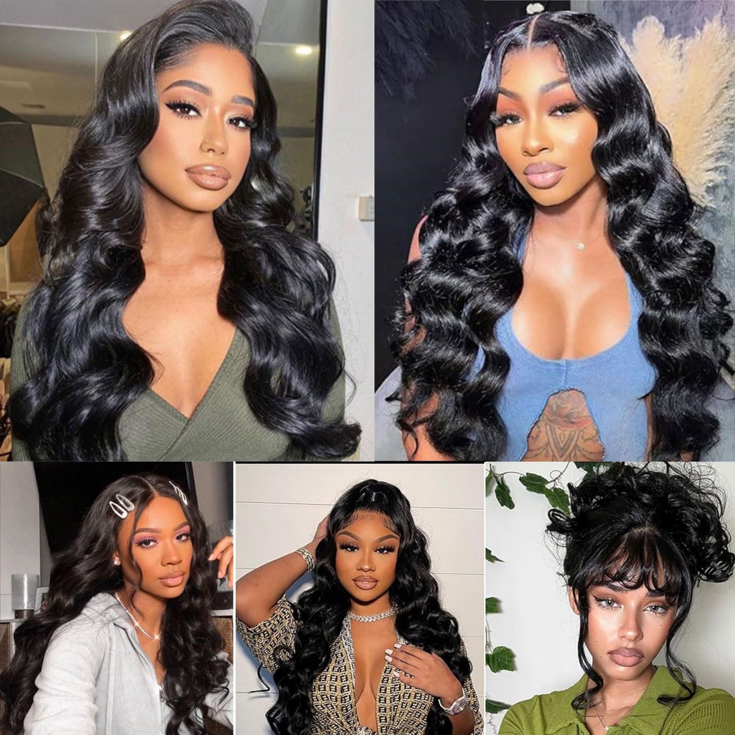 12A Human Hair Bundles - 16 Inch Body Wave Extensions | Unprocessed Brazilian Virgin, Natural Black