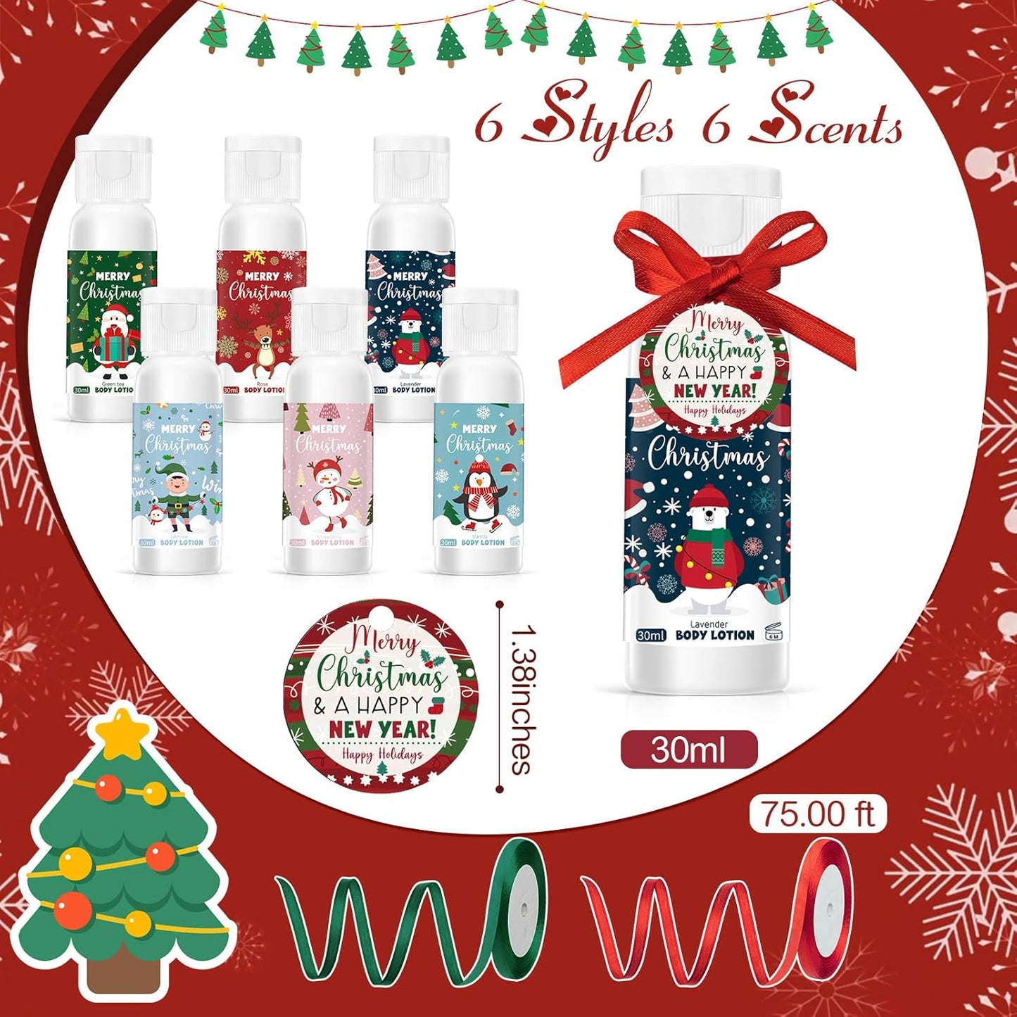 Christmas Hand Cream Gift Set - 24 Travel Size Moisturizing Lotions for Women | Perfect for Party Favors & Stocking Stuffers