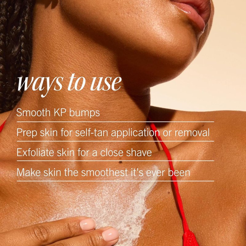 First Aid Beauty KP Bump Eraser Body Scrub - 10% AHA Exfoliator for Keratosis Pilaris | 8 oz Peach Scent